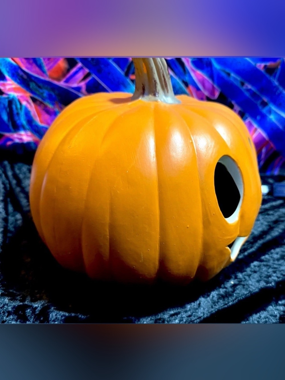 Vintage Pumpkin Jack O Lantern Lighted Halloween Fall Decor - Picture 9 of 14